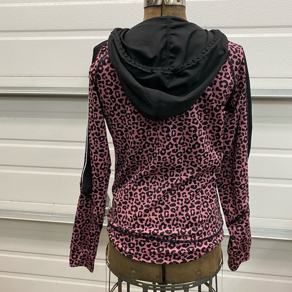 Women’s Nike Pink Black Leopard Full Zip Cardigan Hoodie Small - Picture 5 of 8